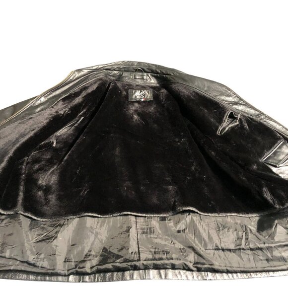 Vintage Max USA Black Leather Jacket XXL Removable Liner Included - Picture 3 of 16